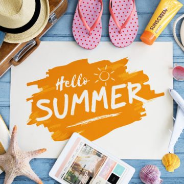 Summer flat lay Zomerse Actie in onze privé wellness